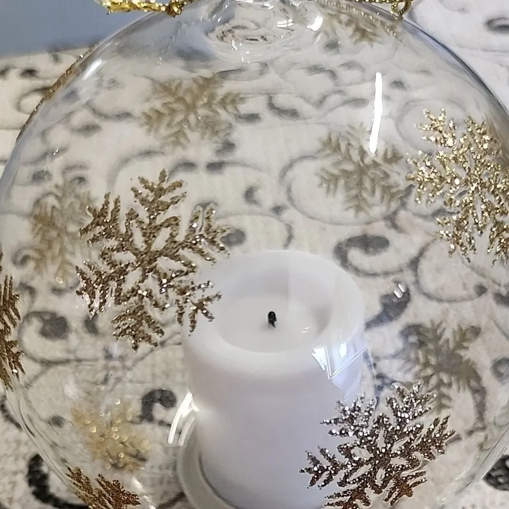 Lighted Gold Snowflake Ornament